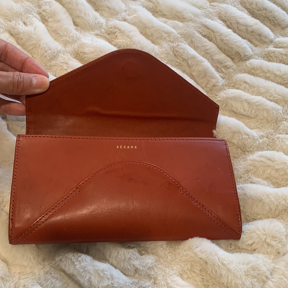 Sezane Olivia Tomette Lisse Heritage Leather Wallet - Picture 5 of 6
